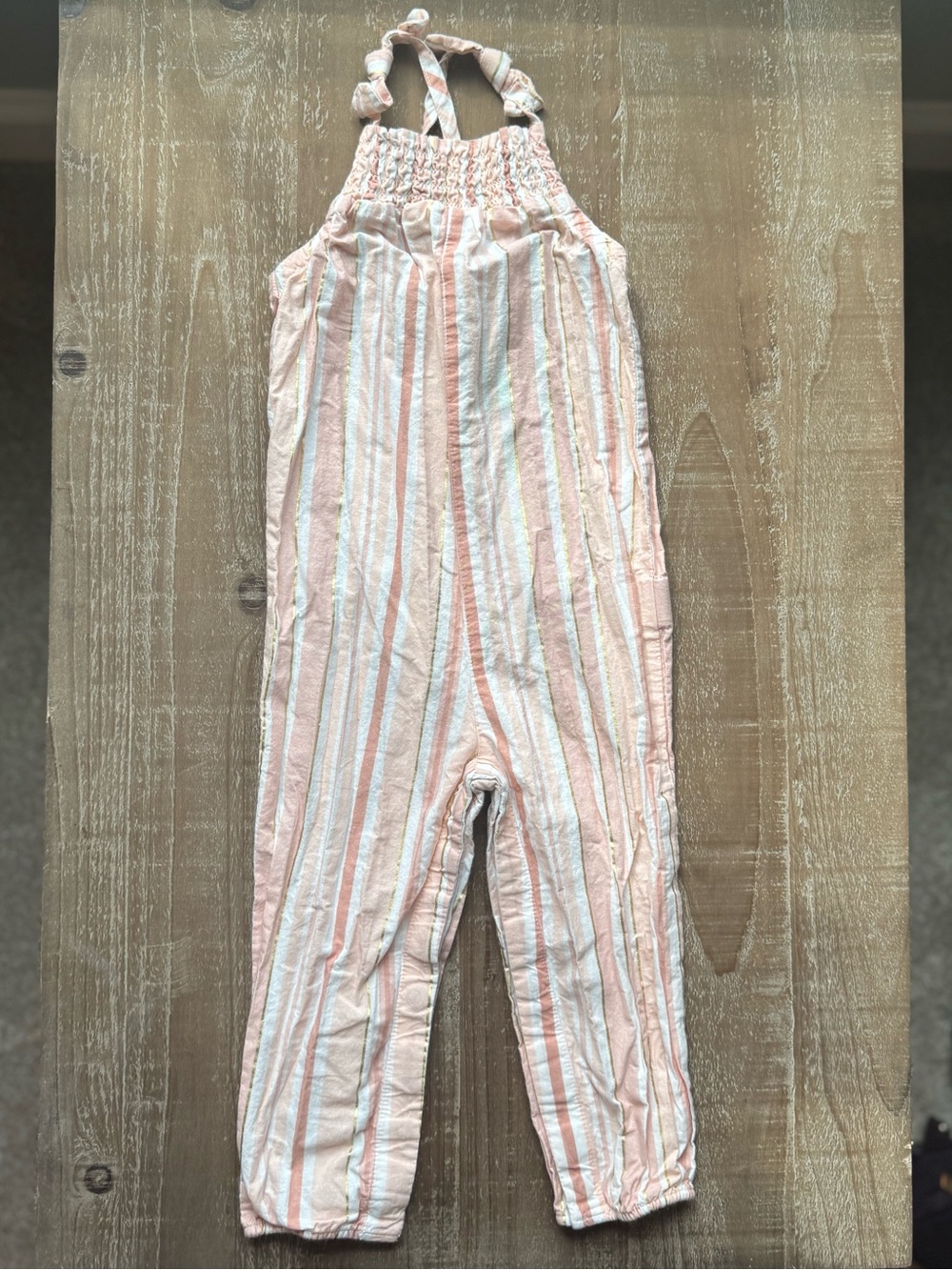 +Rachel Zoe Pink White Striped Romper 18M Baby Girl Gold Accent Designer